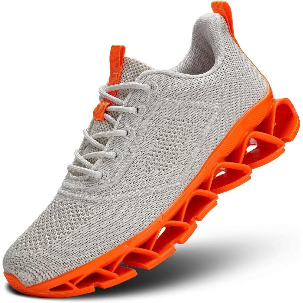 Women's Beige Orange Sport Gym Walking Running Tennis  Athletic Sneakers Shoes